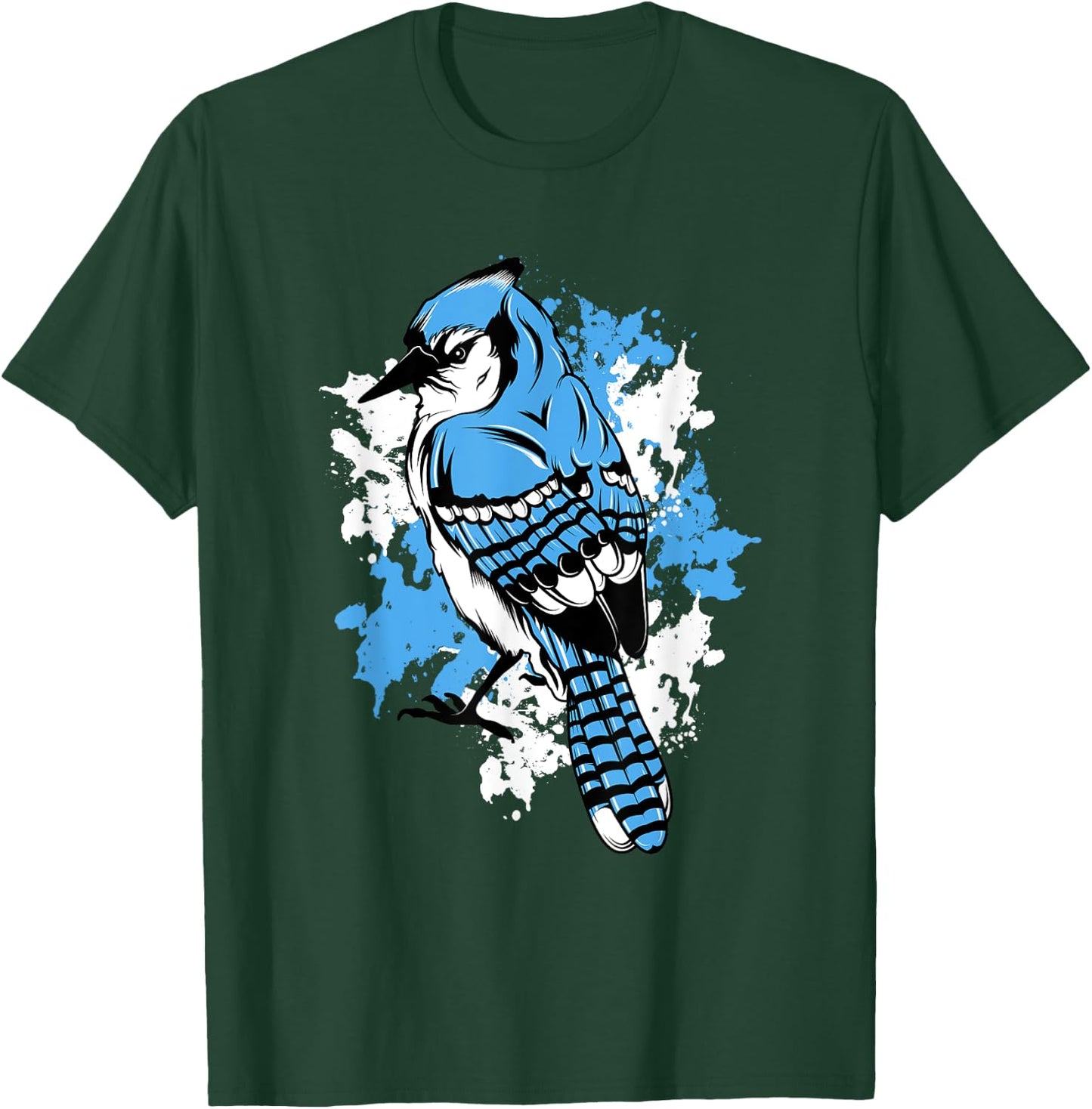 Threadrock Blue Jay Bird Lover T-Shirt - T-Shirt | Forest