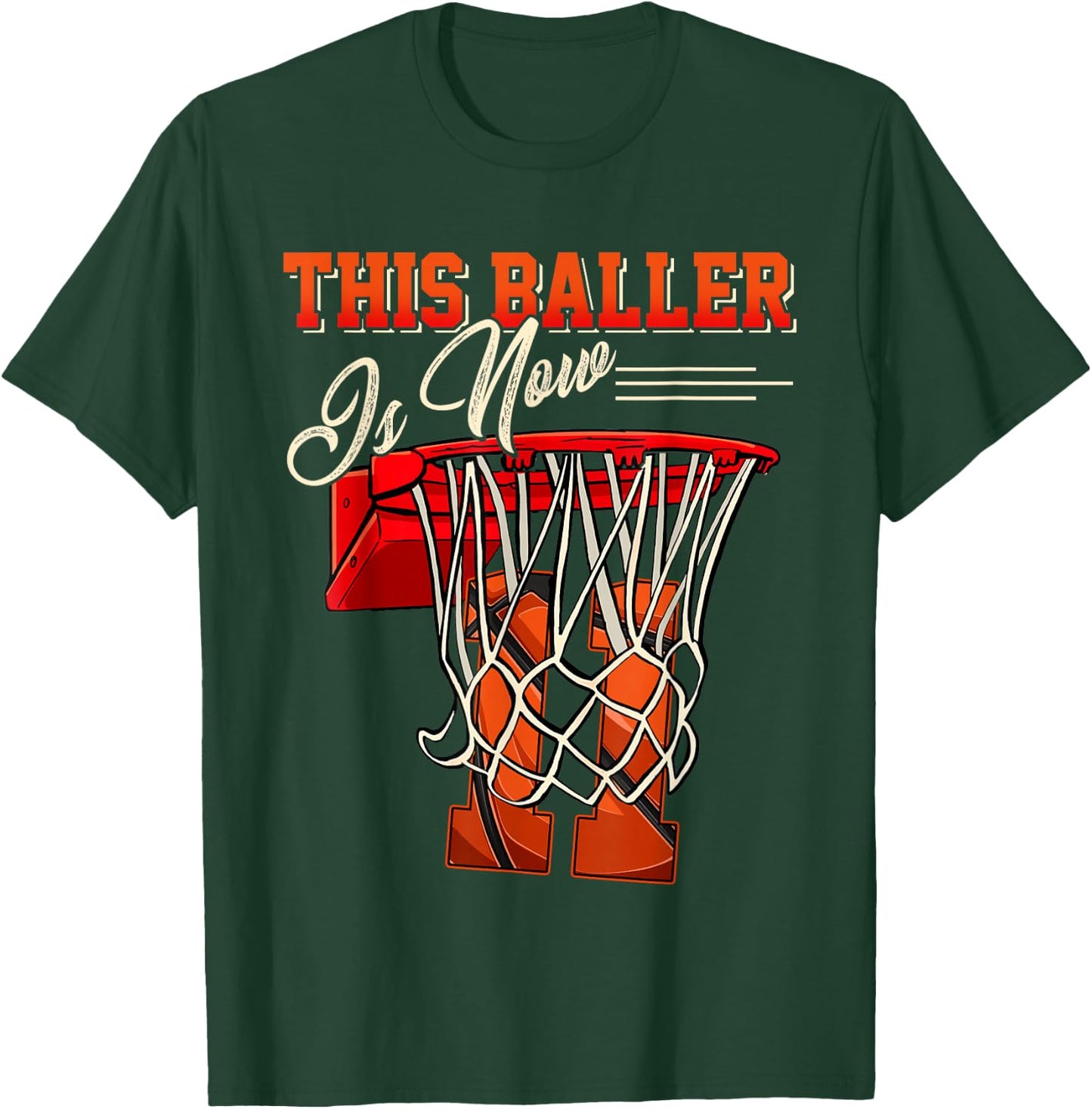 11th Birthday Shirt for Boy Basketball 11 Years Old Kid Gift T-Shirt - T-Shirt | Forest