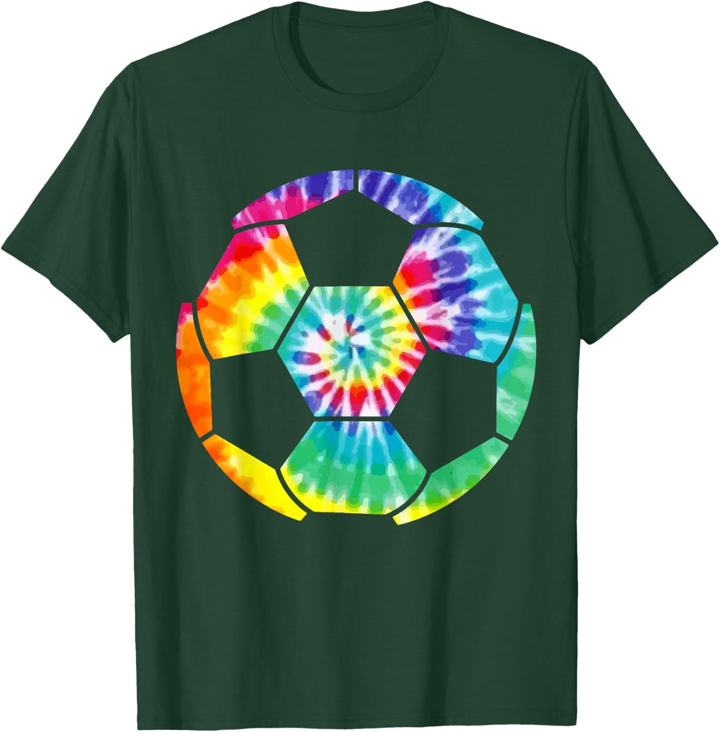 Soccer Player Soccer Ball Tie Dye Men Boys Girls Vintage T-Shirt - T-Shirt | Forest