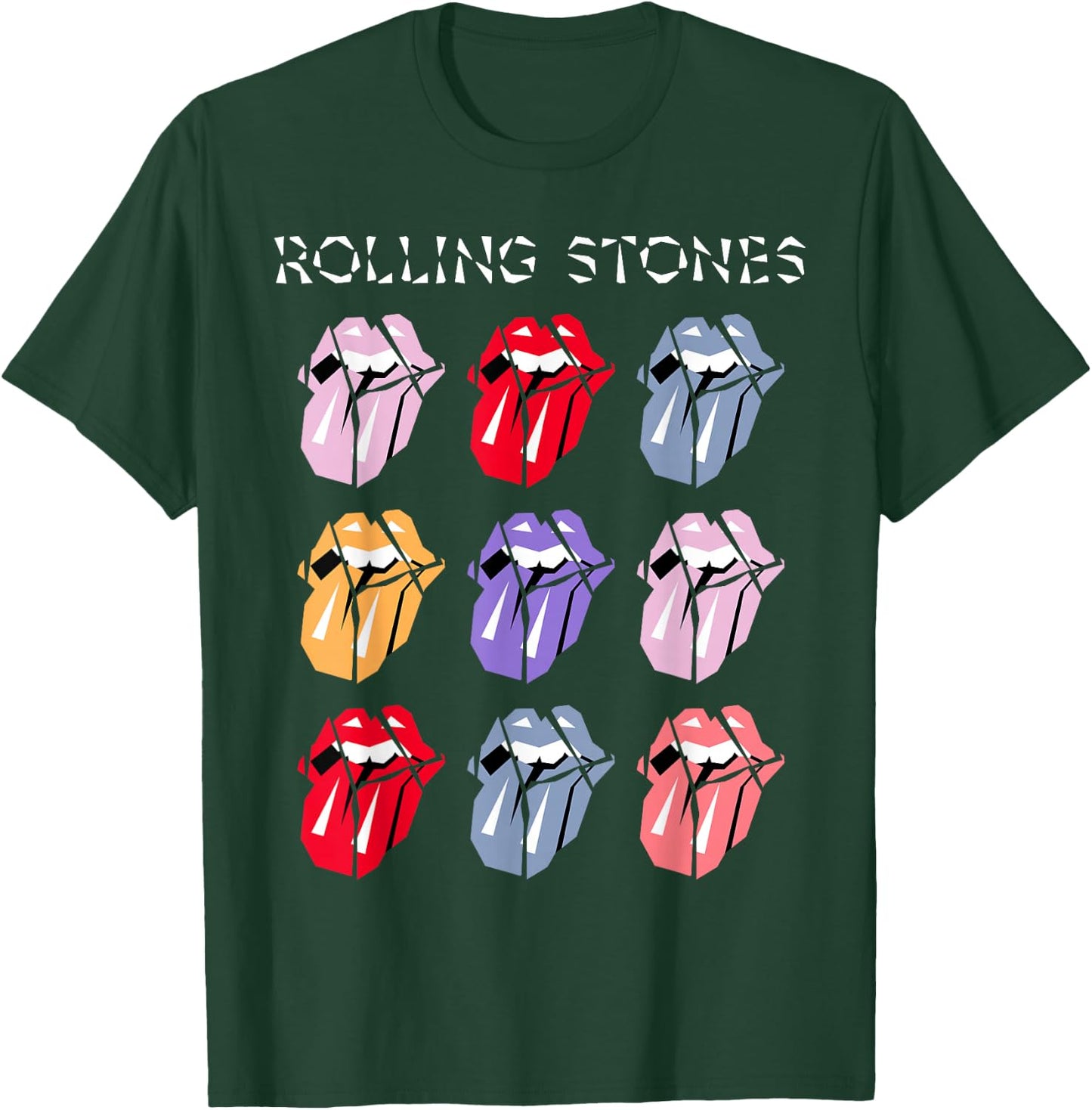 Official The Rolling Stones HD Multi Color Tongue T-Shirt - T-Shirt | Forest