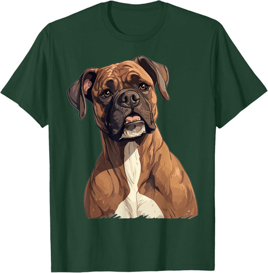Boxer Dog Breed Pet - Cute Graphic T-Shirt - T-Shirt | Forest