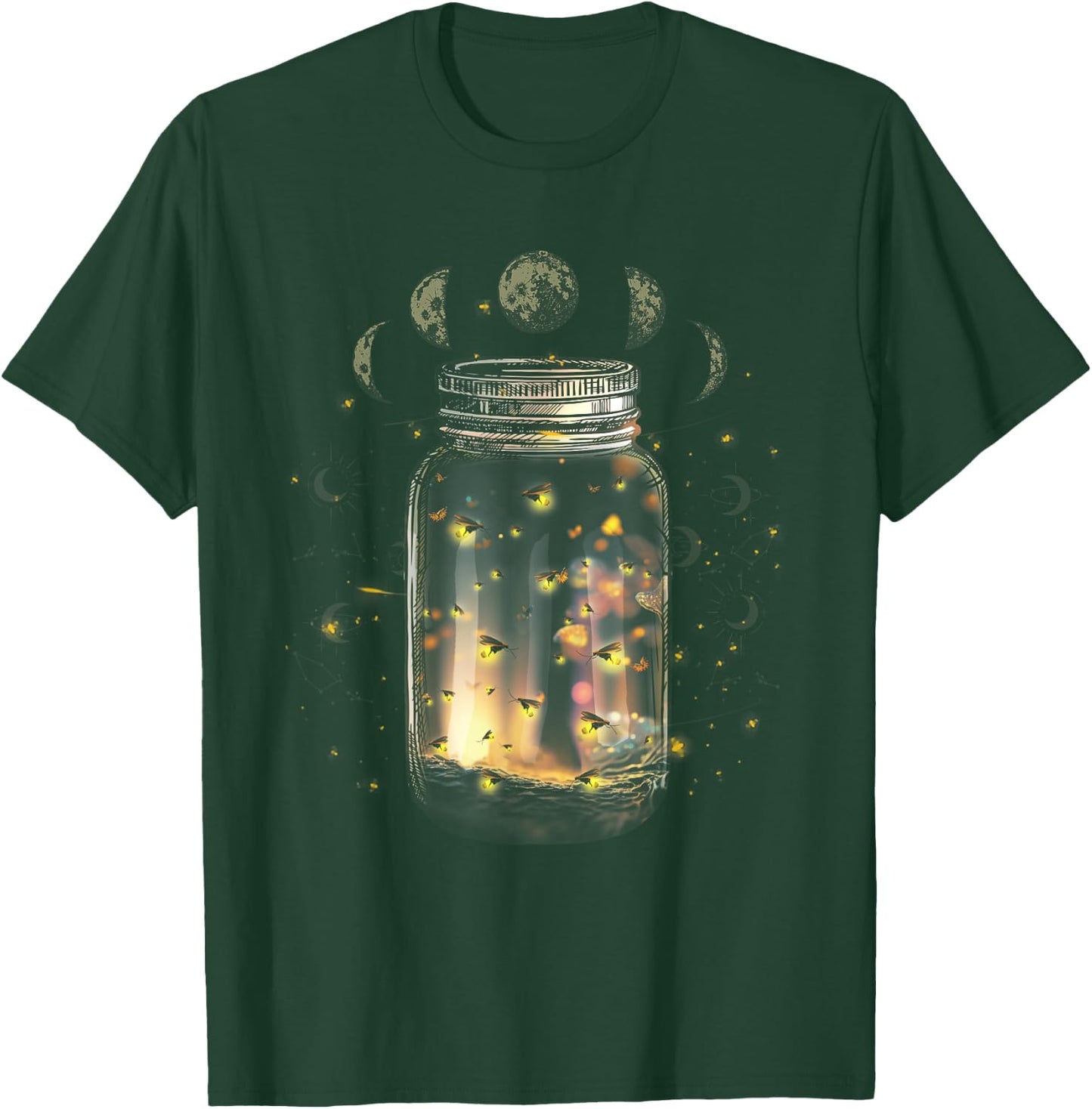 Fireflies Bugs In Jar Firefly Lightning Insects Of Biology T-Shirt - T-Shirt | Forest