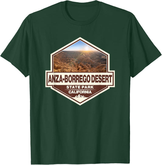 Anza-Borrego Desert California Travel Art Badge Vintage T-Shirt - T-Shirt | Forest