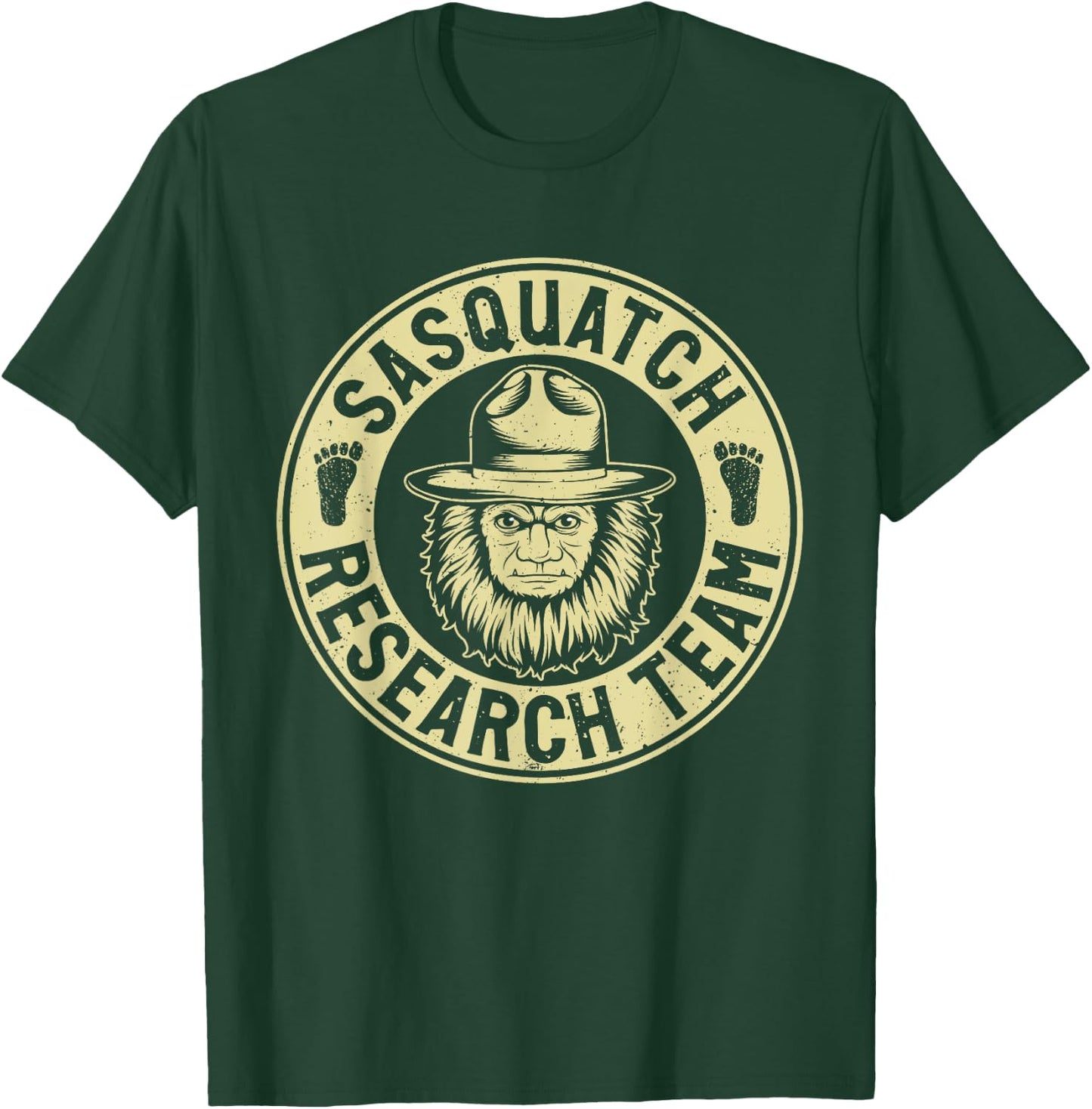 Sasquatch Research Team Bigfoot Vintage Mythical Creature T-Shirt - T-Shirt | Forest