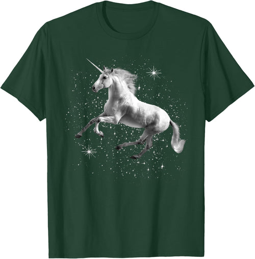 Unicorn Black and White Starry Stars