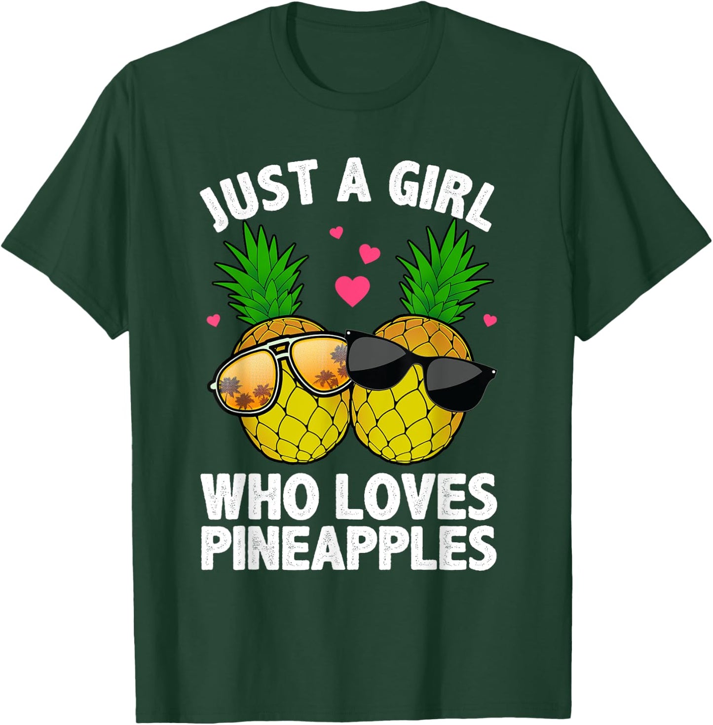 Cool Pineapple Art Girls Hawaiian Aloha Pineapples T-Shirt - T-Shirt | Forest