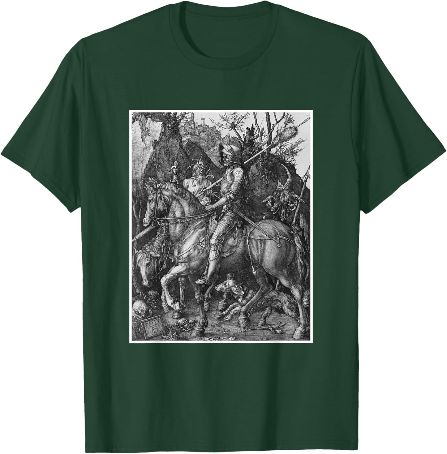 Medieval Knight Death & The Devil Art History Albrecht Durer T-Shirt - T-Shirt | Forest