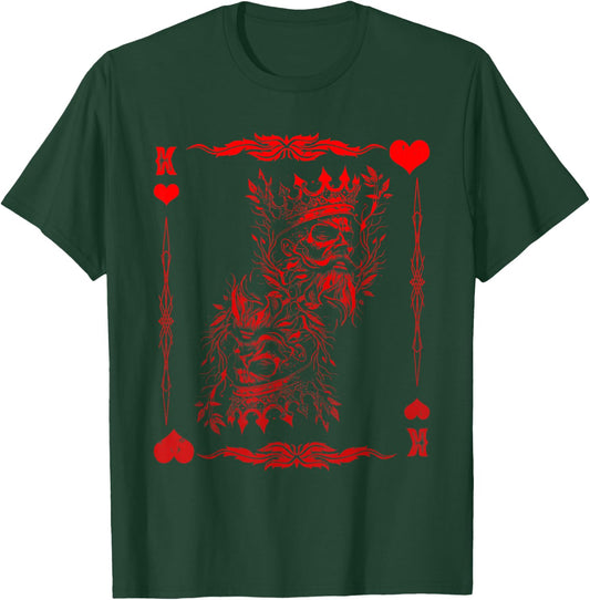 Gothic King of Hearts Creepy Card Game Poker Halloween T-Shirt - T-Shirt | Forest