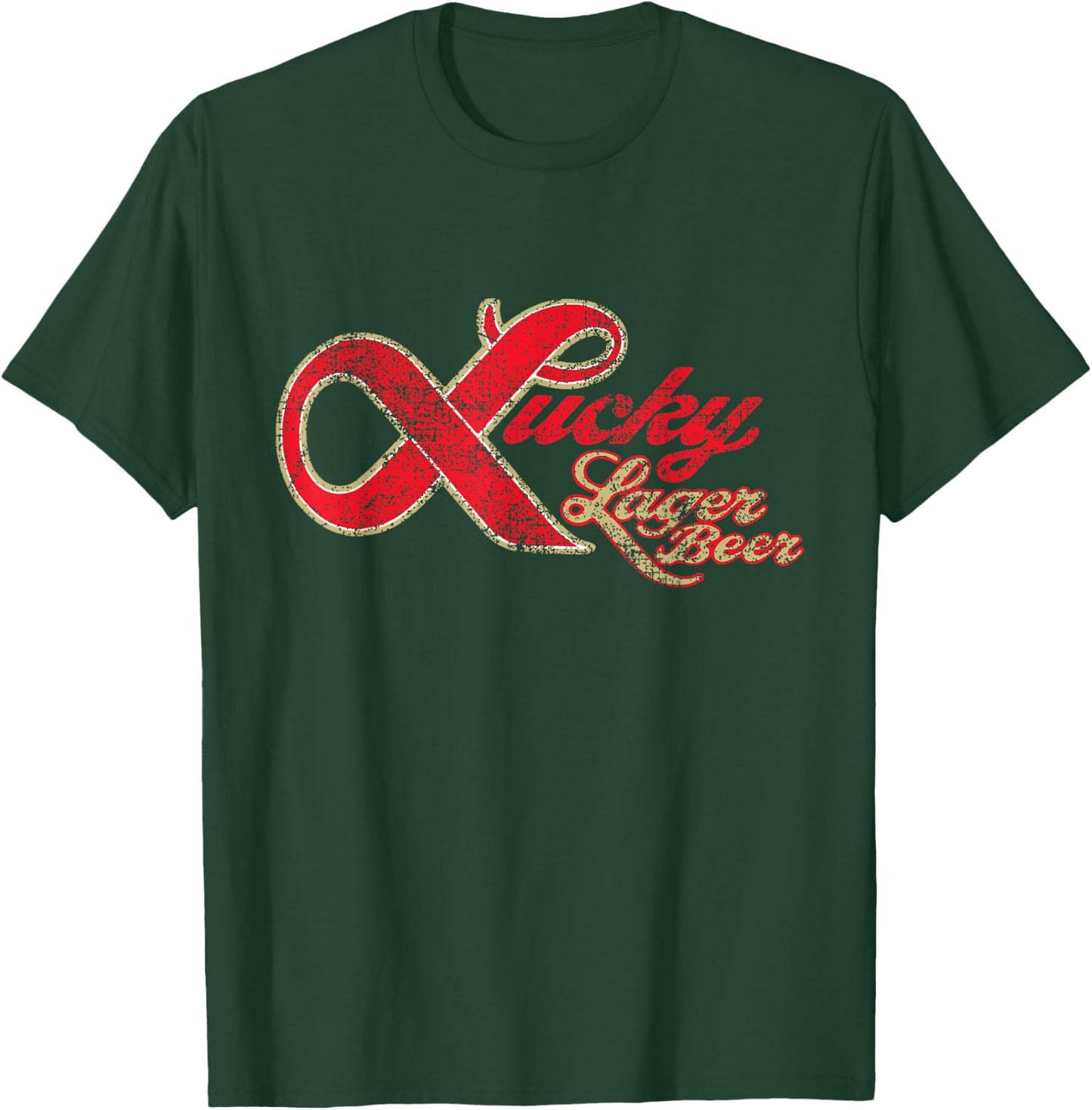 Lucky Lager Beer Vintage Style - Logo T-Shirt - T-Shirt | Forest