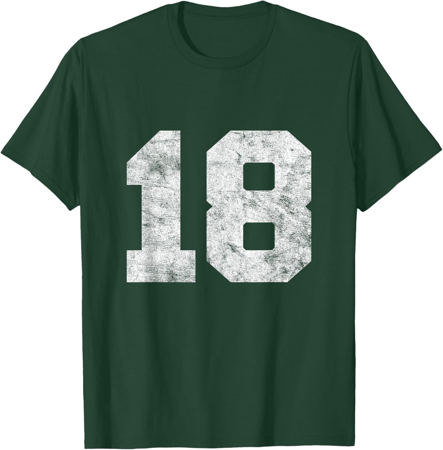 Vintage Lucky Number 18 Birthday Sports Player Team Athlete T-Shirt - T-Shirt | Forest