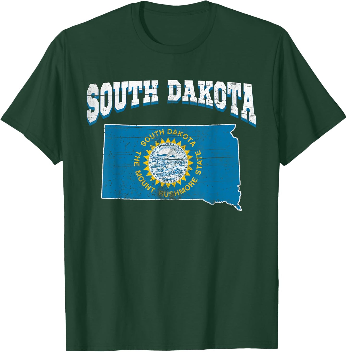 US Citizen Proud America State Flag Land Map South Dakota T-Shirt - T-Shirt | Forest