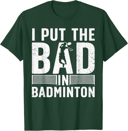 Funny Badminton Art Women Shuttlecock Sport Player T-Shirt - T-Shirt | Forest