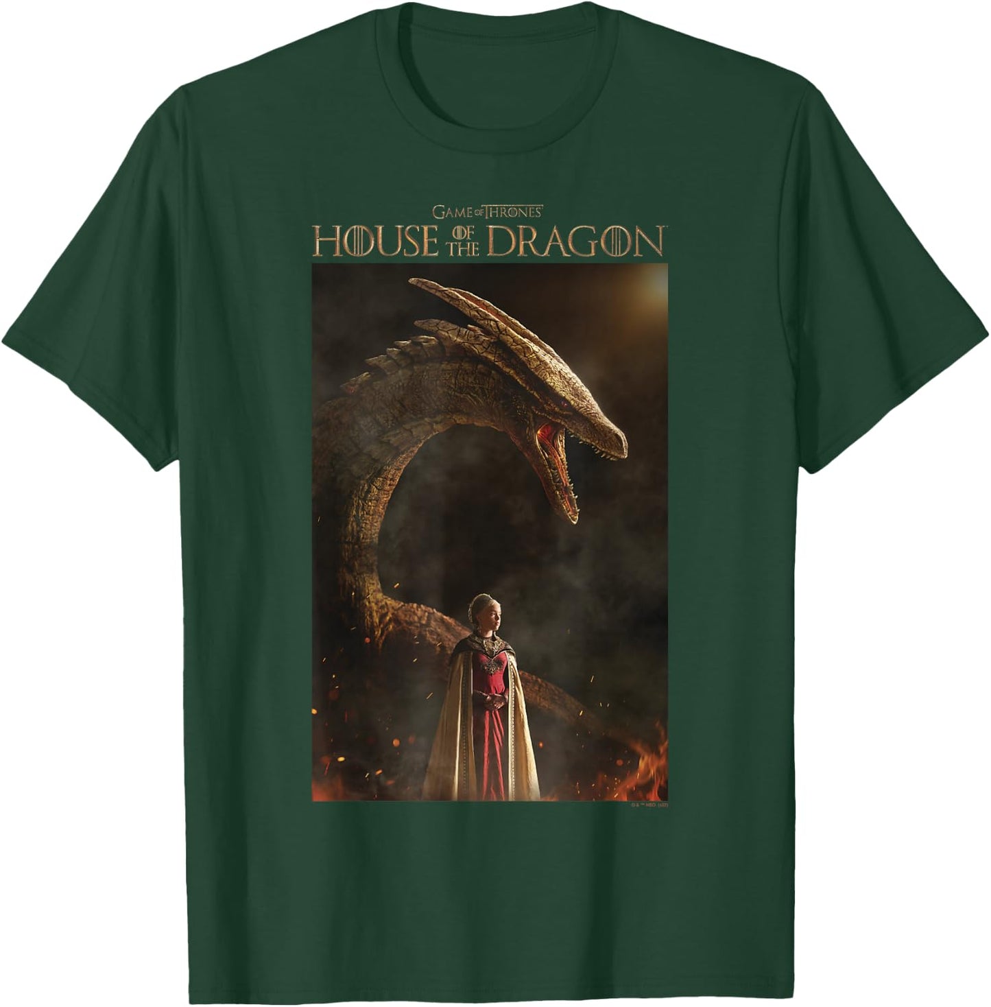 House of the Dragon Rhaenyra Targaryen Syrax Dragon Poster T-Shirt - T-Shirt | Forest