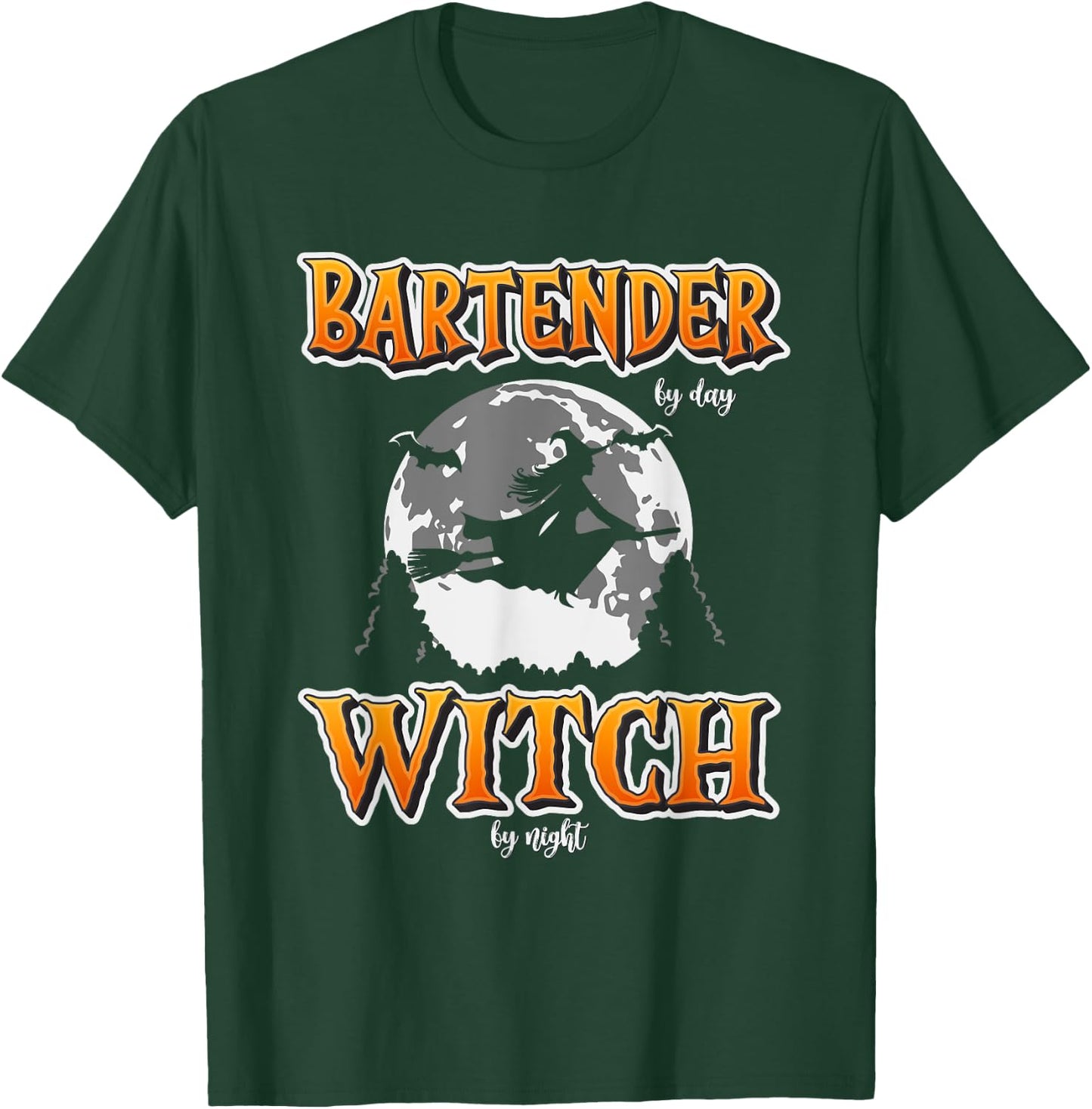 Halloween Bartender Witch | Funny Cute Bartending Women Girl T-Shirt - T-Shirt | Forest