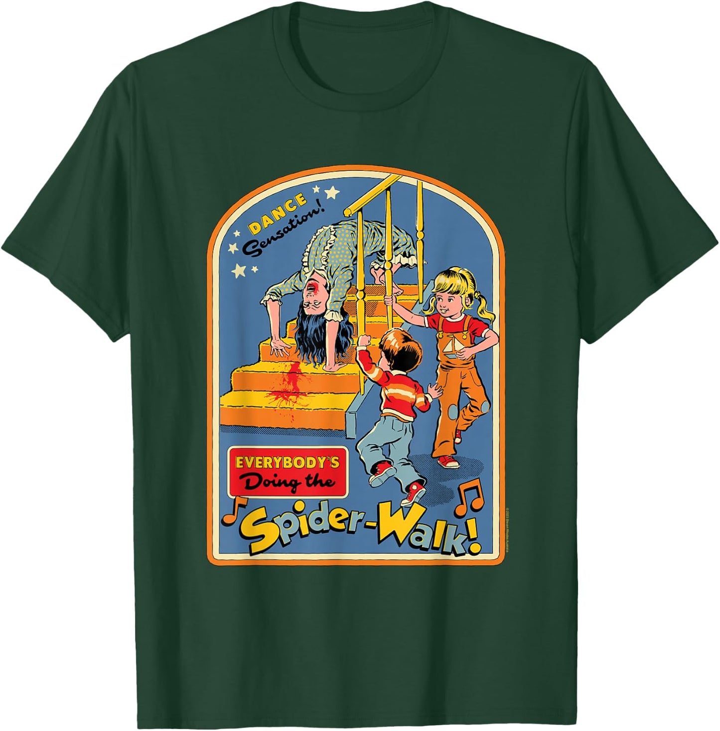 Steven Rhodes Spider-Walk Dance Sensation Retro Dark Humor T-Shirt - T-Shirt | Forest