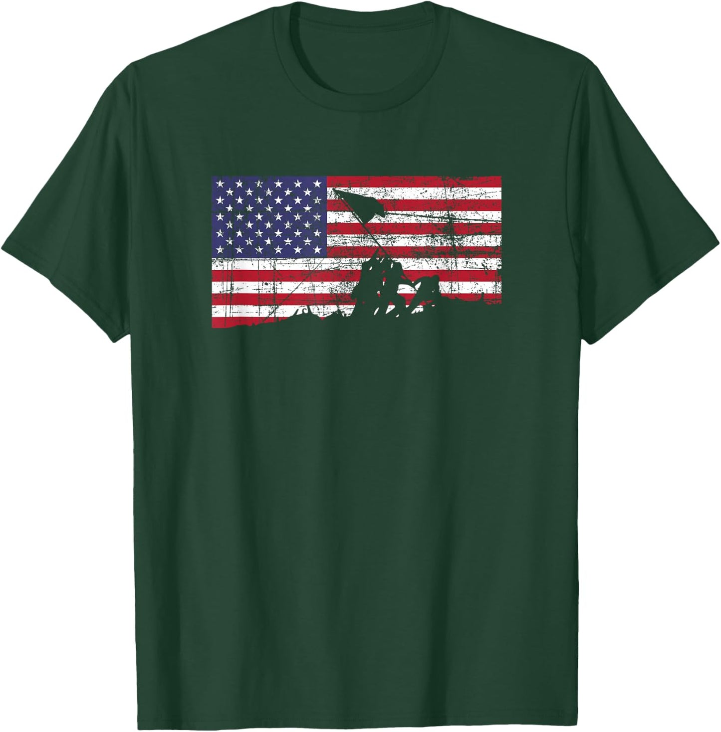 American Flag Patriot Battle of Iwo Jima T-Shirt - T-Shirt | Forest