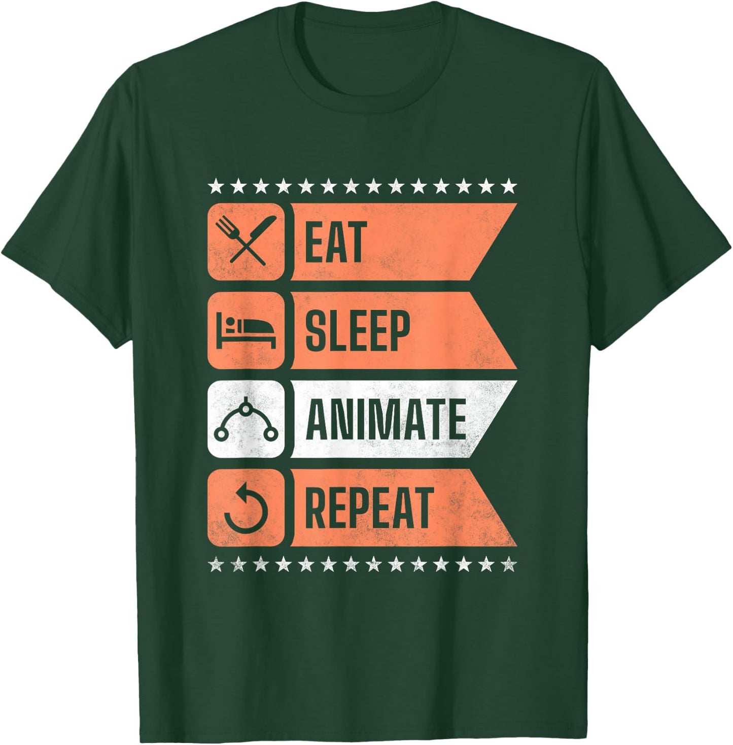 Eat Sleep Animate Repeat T-Shirt - T-Shirt | Forest