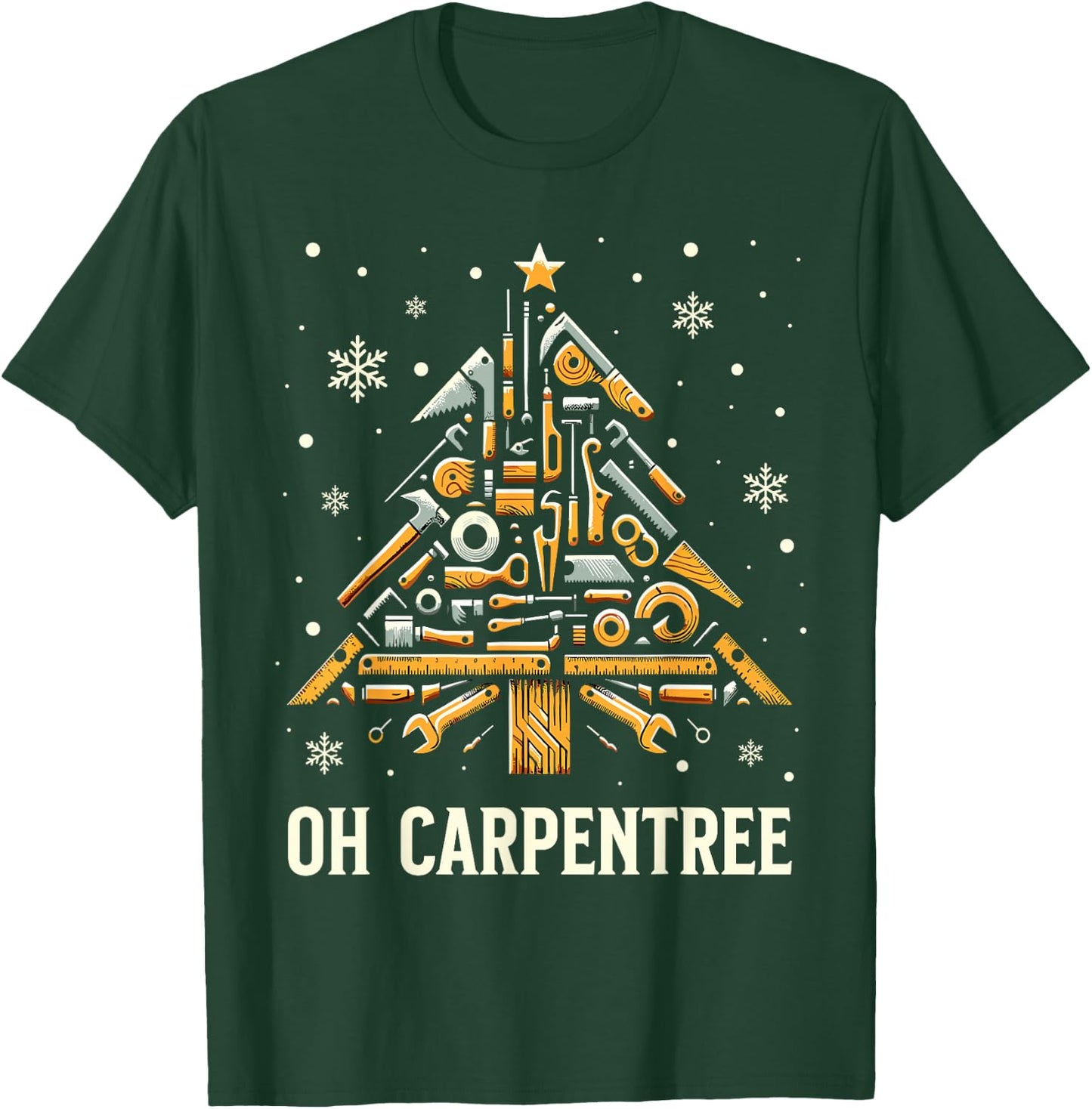 Christmas Carpentry Woodworker Woodworking Christmas T-Shirt - T-Shirt | Forest