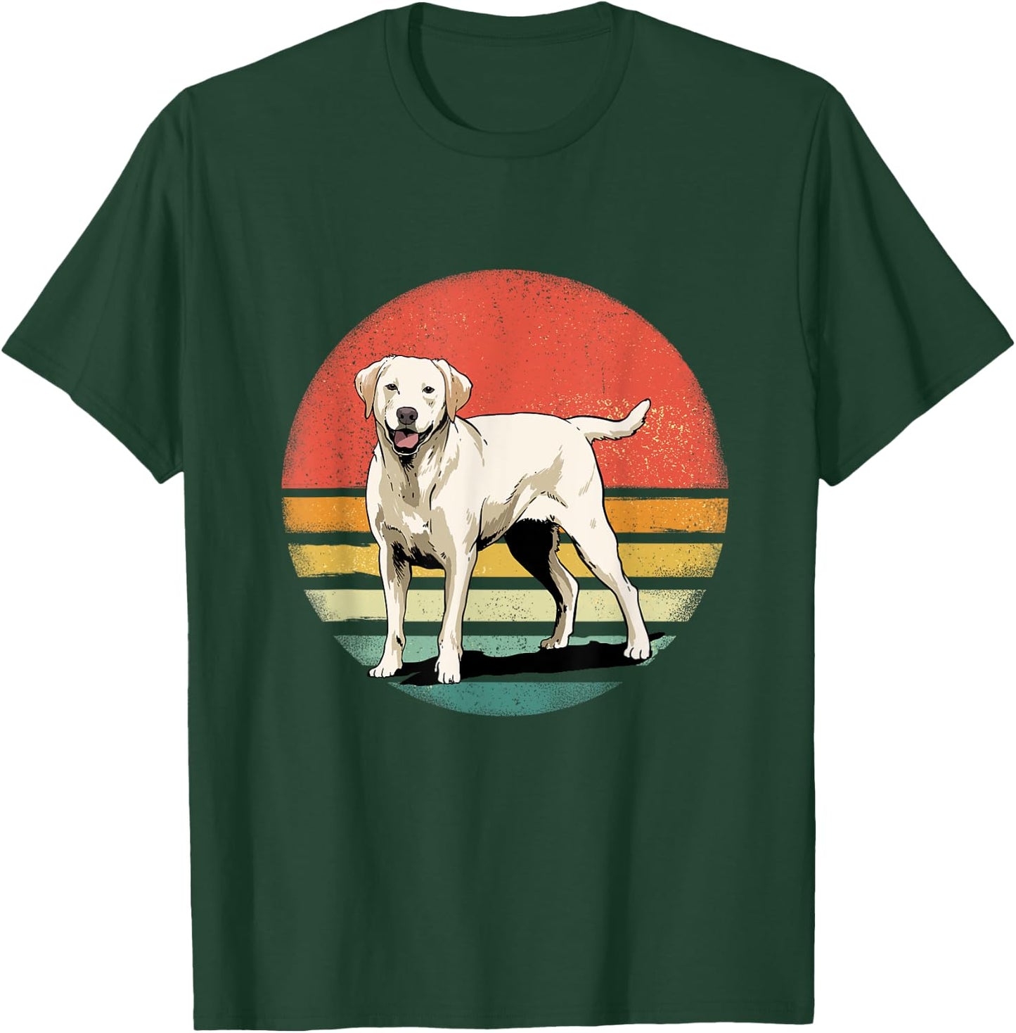 Labrador Retriever Dog Retro Labrador Lover Pet Lab Mom Dad T-Shirt - T-Shirt | Forest