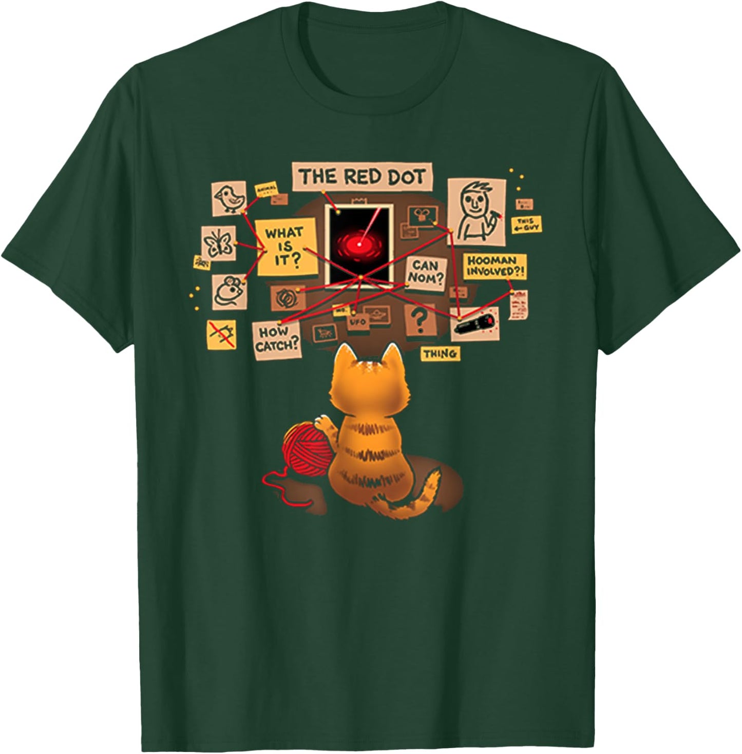 Funny Cat Red Dot Therory Kitten T-Shirt - T-Shirt | Forest