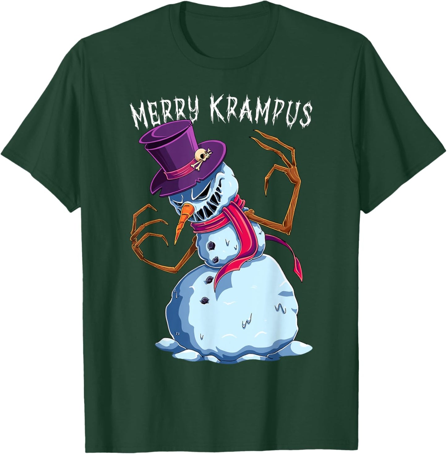 Merry Krampus Snowman Scary Christmas Evil Monster Xmas T-Shirt - T-Shirt | Forest