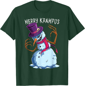 Merry Krampus Snowman Scary Christmas Evil Monster Xmas T-Shirt - T-Shirt | Forest