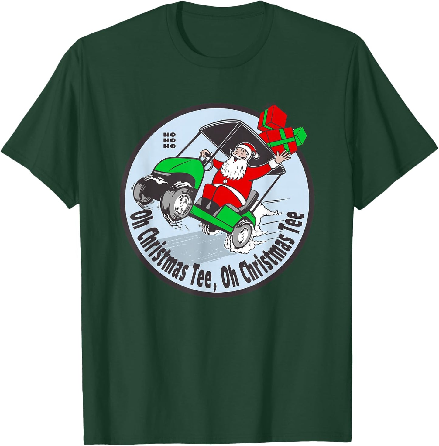 Funny Golfing Santa Claus - Christmas Golfer Golf Cart T-Shirt - T-Shirt | Forest