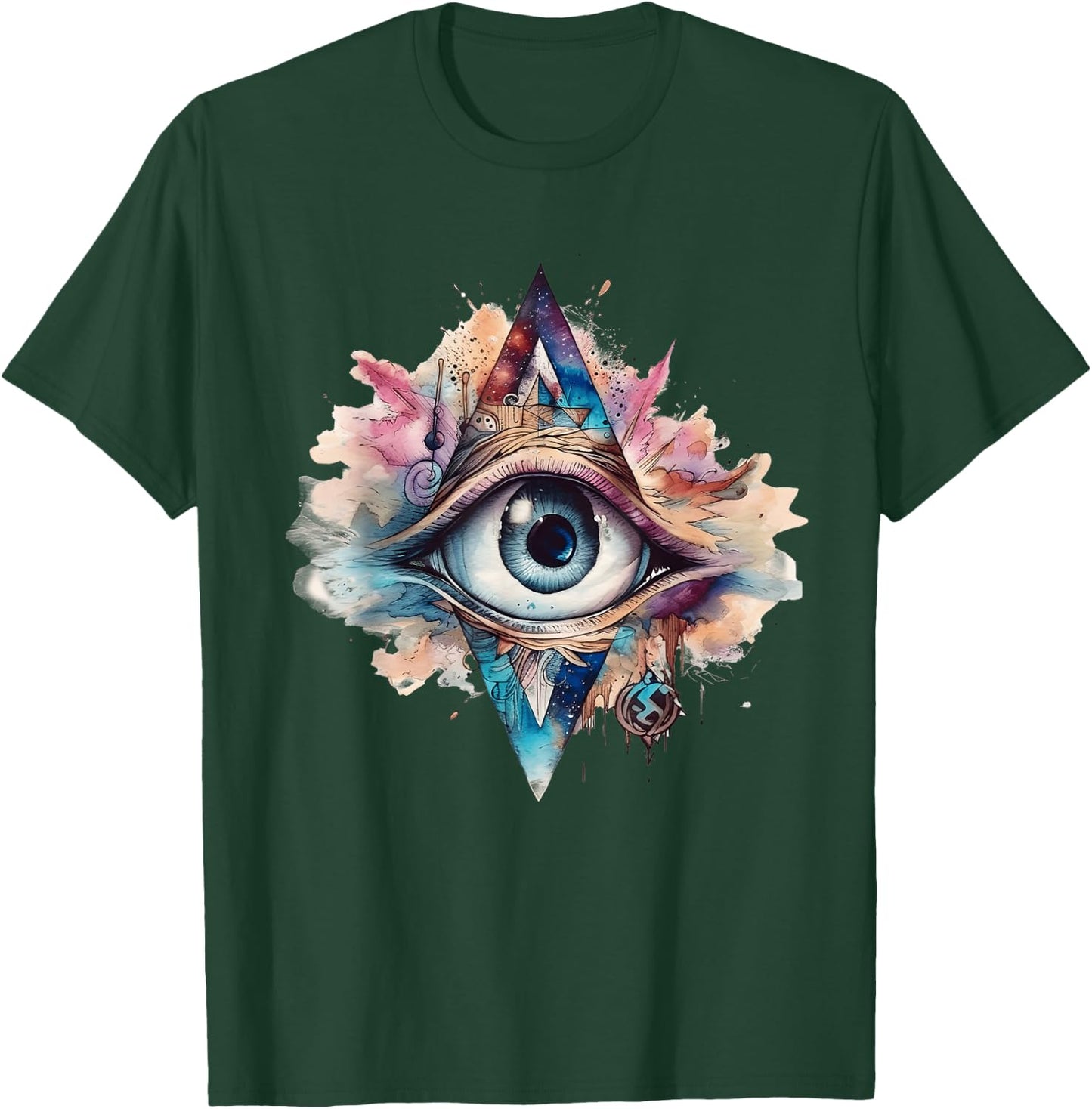 Spiritual Third Eye Watercolor Self-Reflection Awareness T-Shirt - T-Shirt | Forest