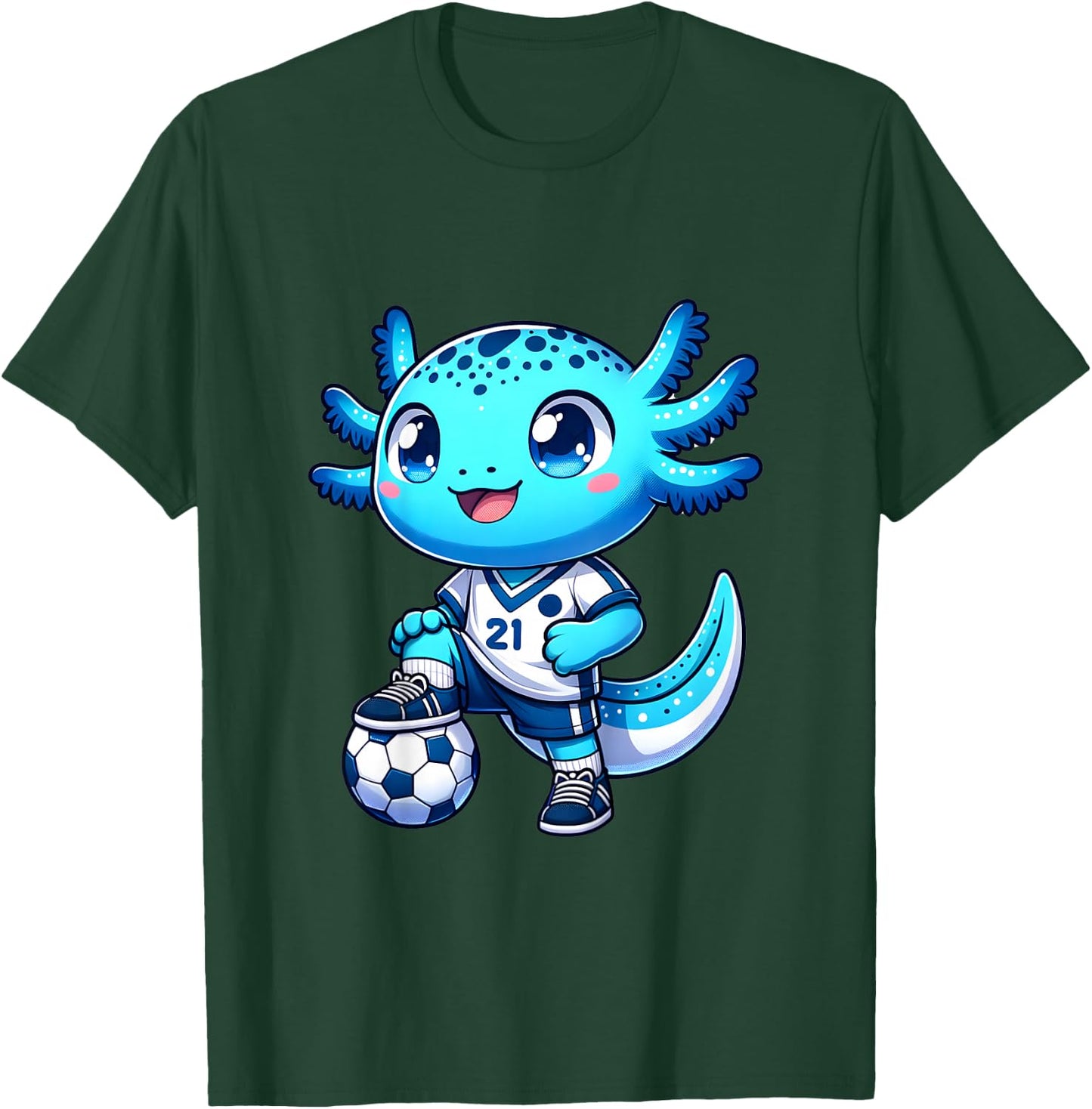 Funny axolotl soccer player boy girl T-Shirt - T-Shirt | Forest