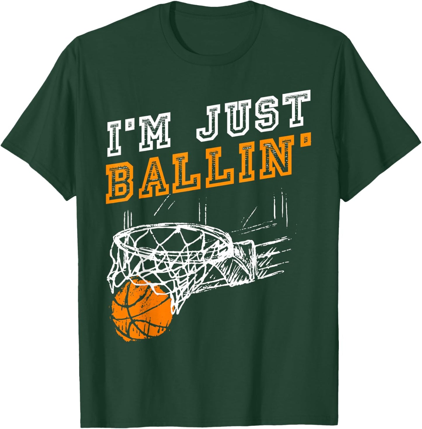 Basketball Gift Coach Player Boys Girls Men Youth Baller Small T-Shirt - T-Shirt | Forest