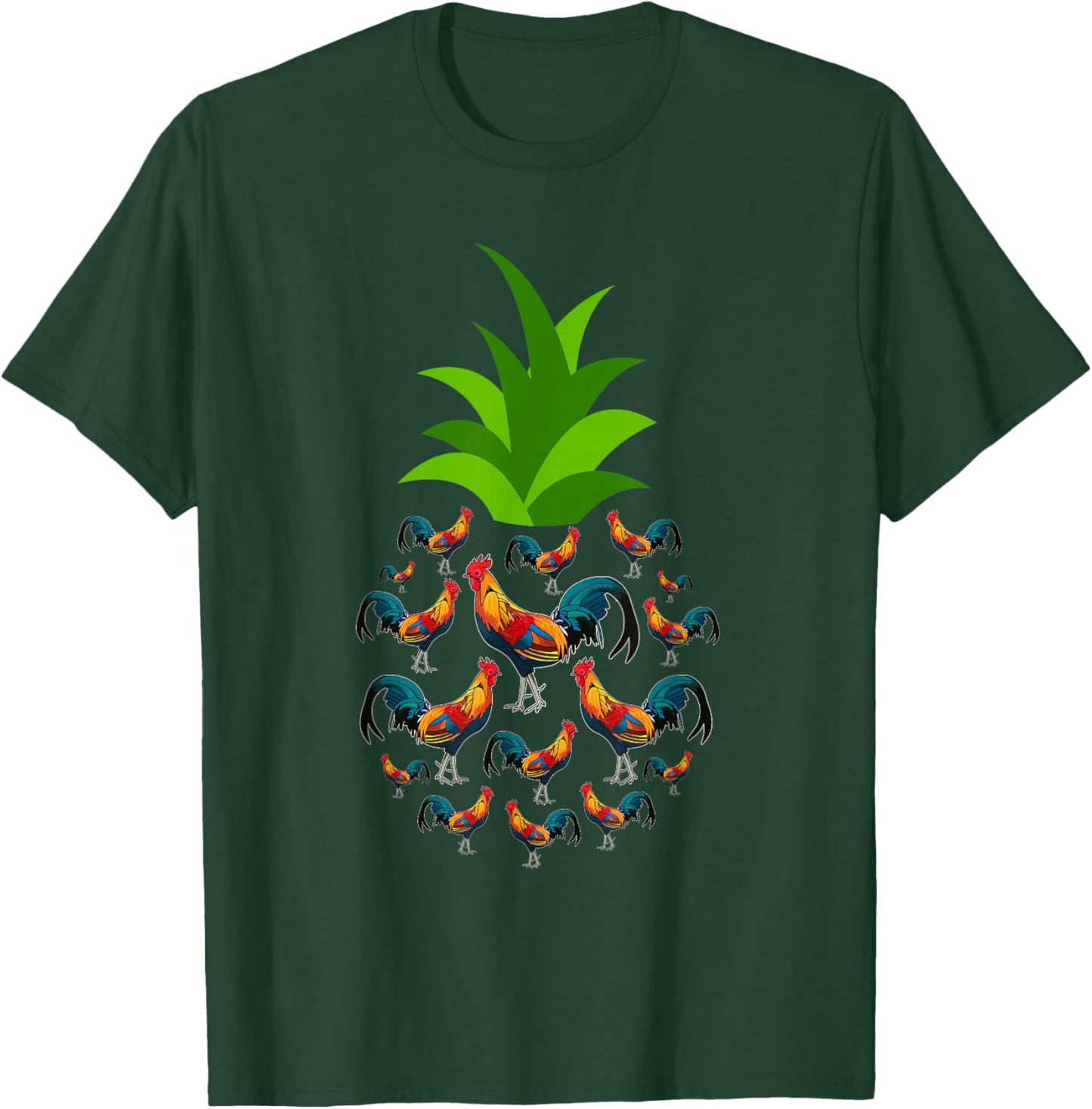 Hawaiian Pineapple Chickens Tropical Kauai Hawaii Chicken T-Shirt - T-Shirt | Forest