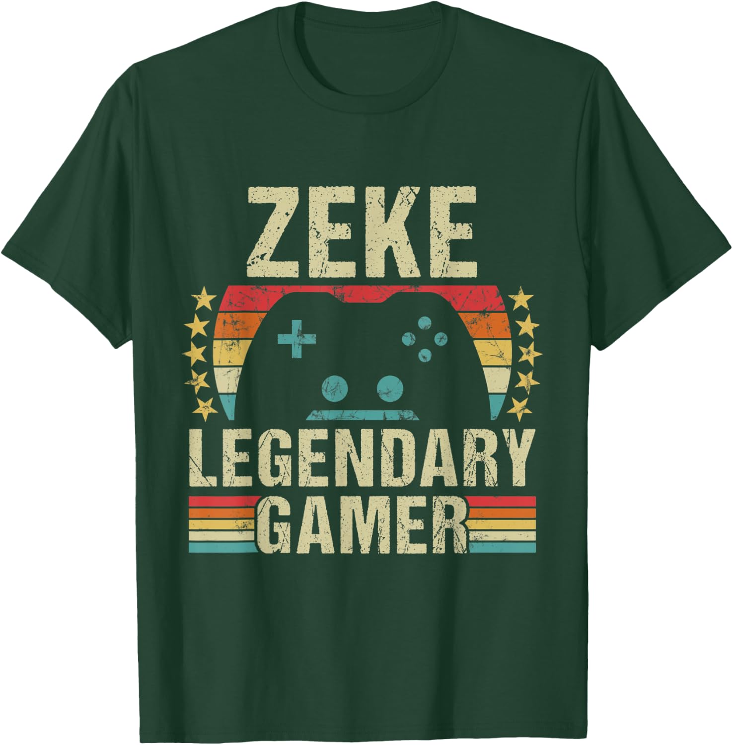 Zeke Gamer Retro Gaming Vintage Game Personalized 70s T-Shirt - T-Shirt | Forest