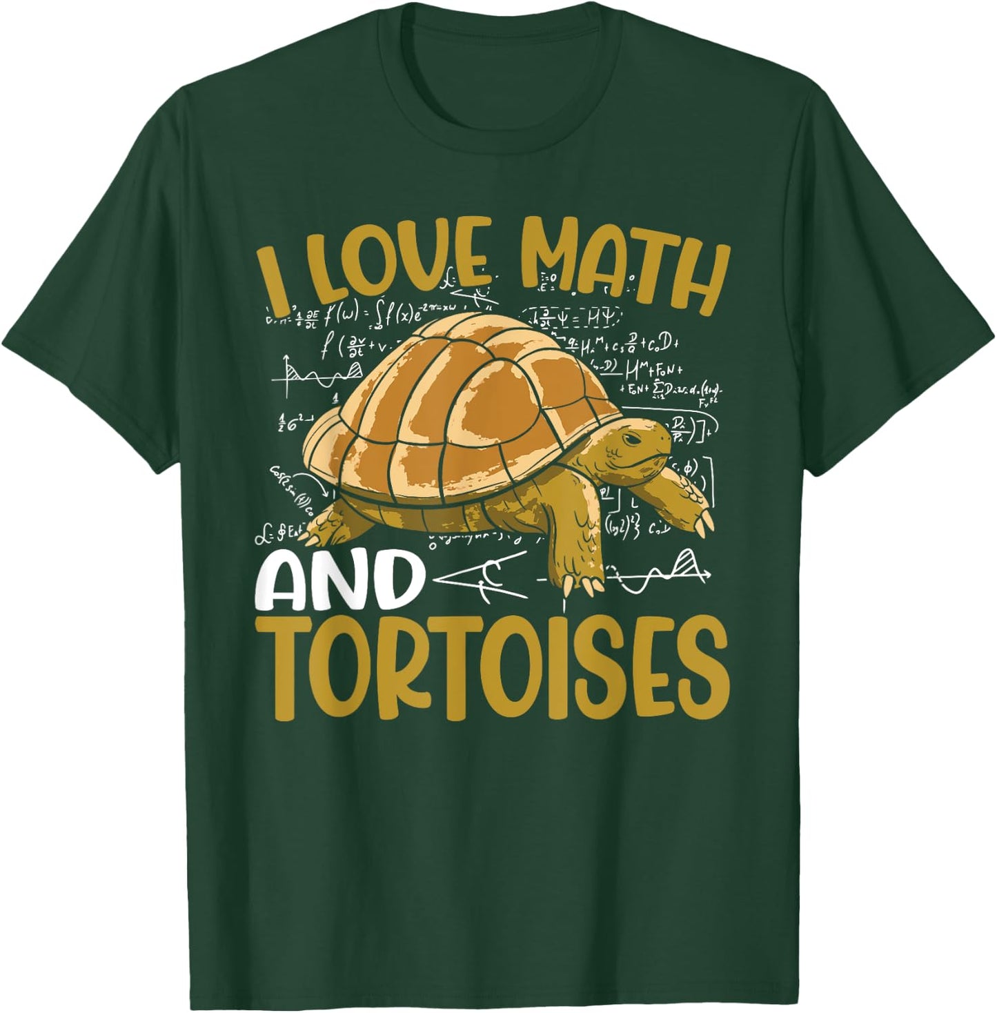 Funny I Love Math And Tortoises Turtle Kids School T-Shirt - T-Shirt | Forest