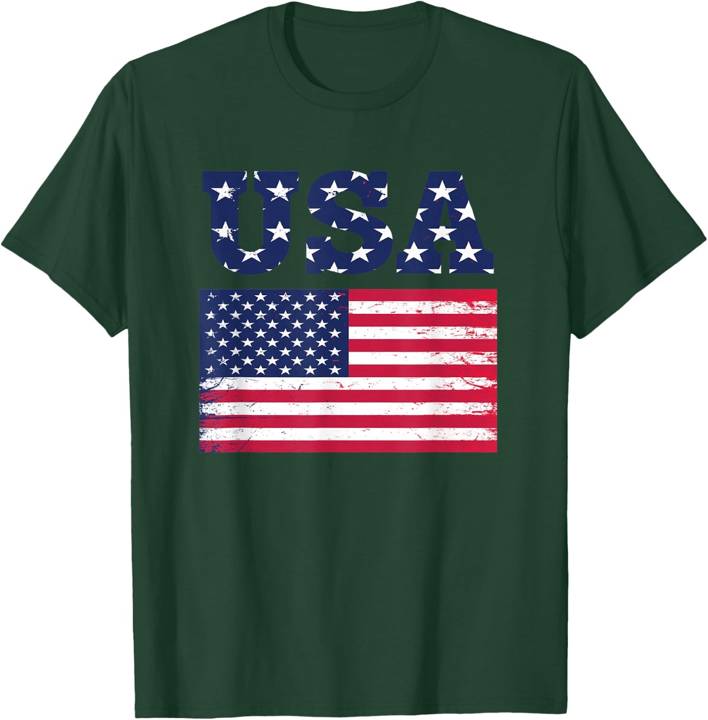 USA Name With American Flag For Americans T-Shirt - T-Shirt | Forest