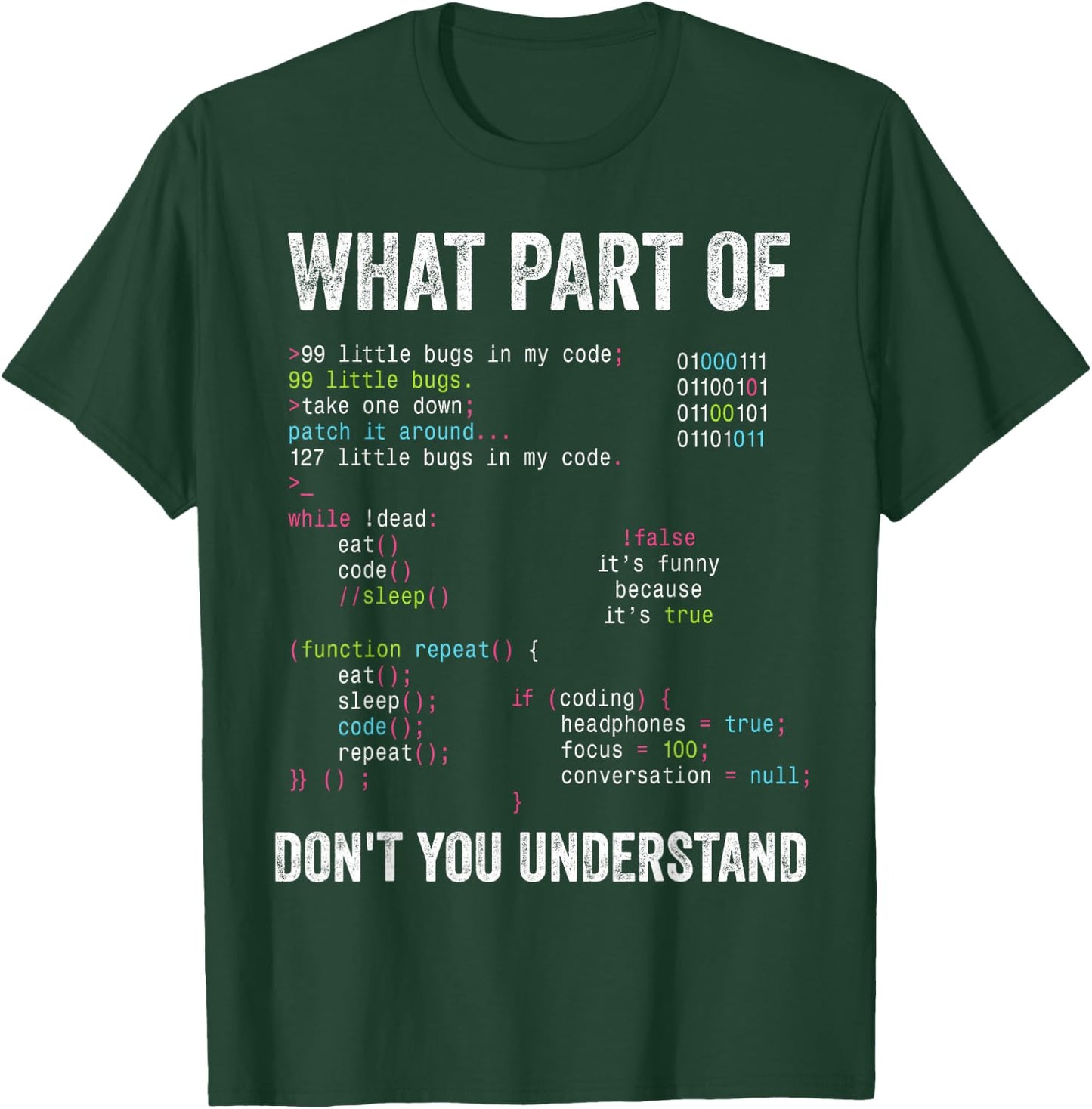 What Part of Don't You Understand Computer Science Lovers T-Shirt - T-Shirt | Forest