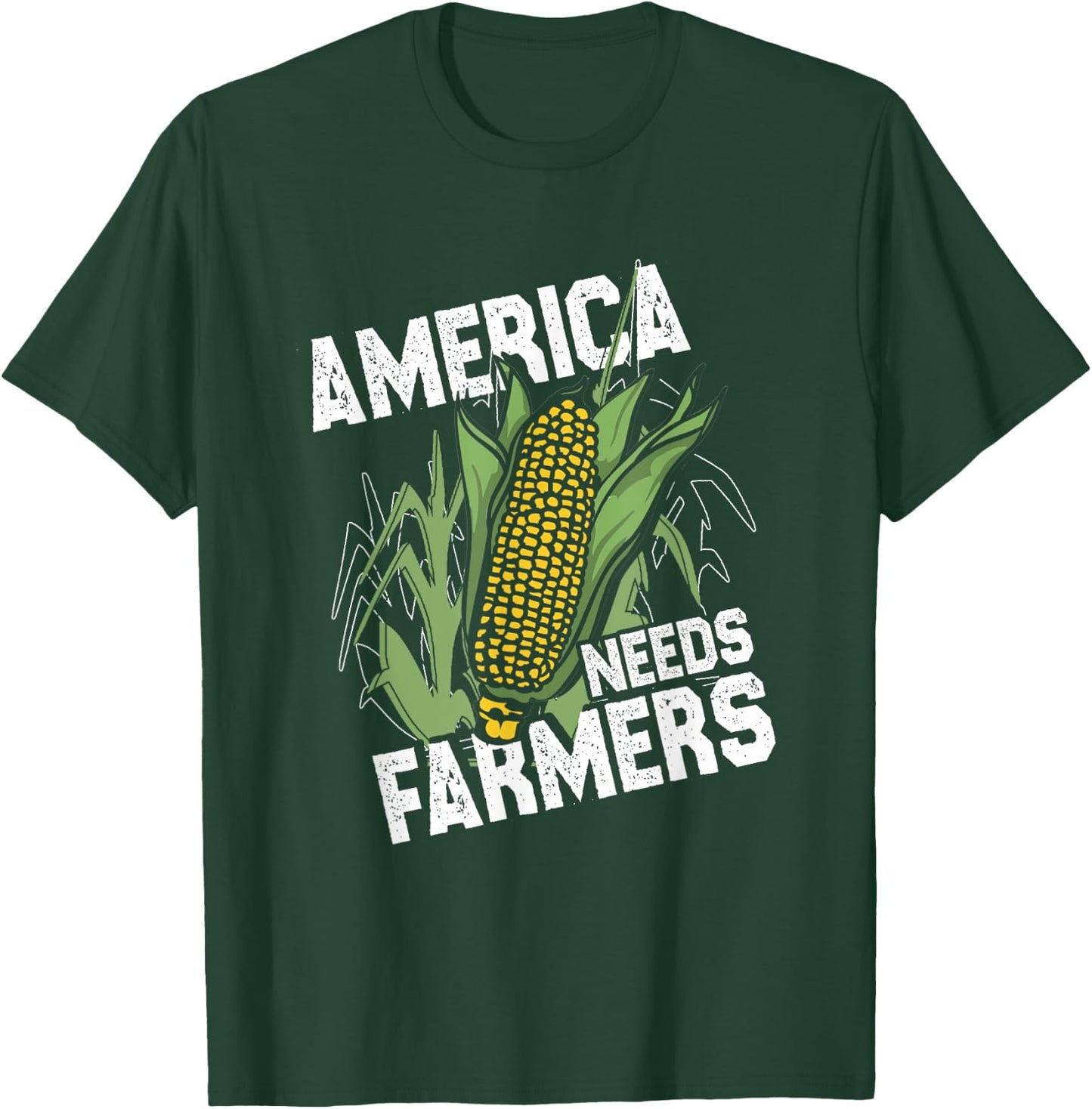 America Needs Farmers | Corn Farming | Harvest Farmer T-Shirt - T-Shirt | Forest