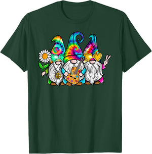 Hippie Gnomes Tie Dye Peace Love Peace Sign 60s 70s Hippie T-Shirt - T-Shirt | Forest