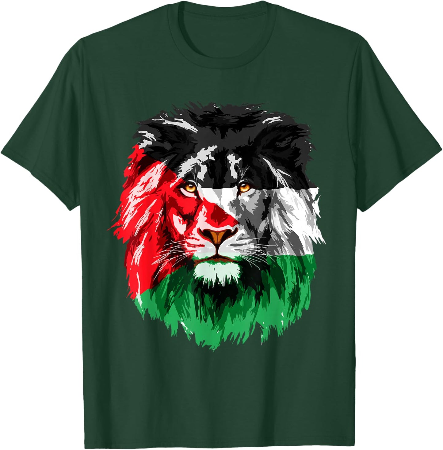 Flag of Palestine Lion Face Palestine Flag T-Shirt - T-Shirt | Forest