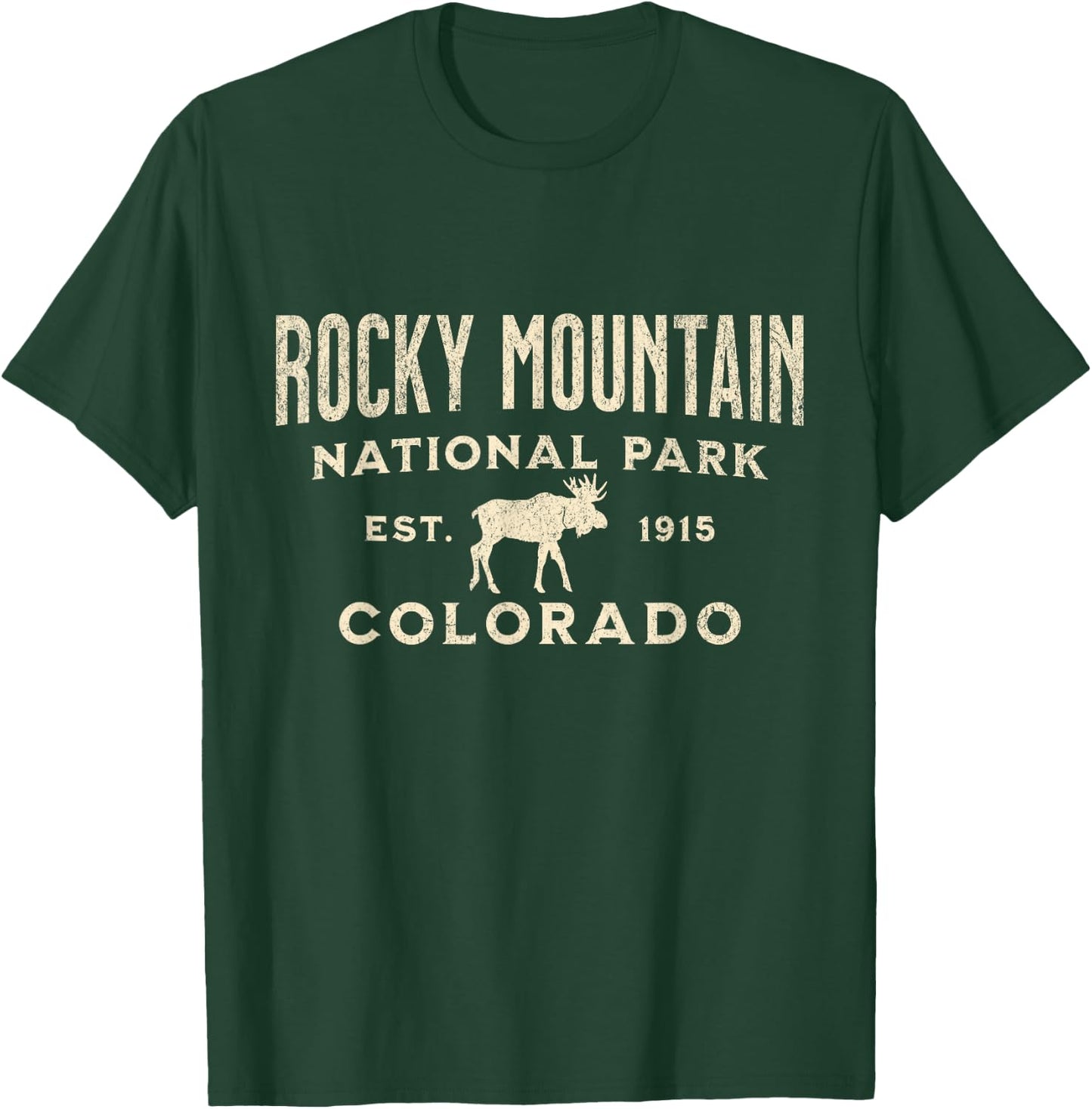 Rocky Mountain National Park Colorado USA Outdoor -Adults Blue Small Classic Fit Short Sleeve T-Shirt - T-Shirt | Forest
