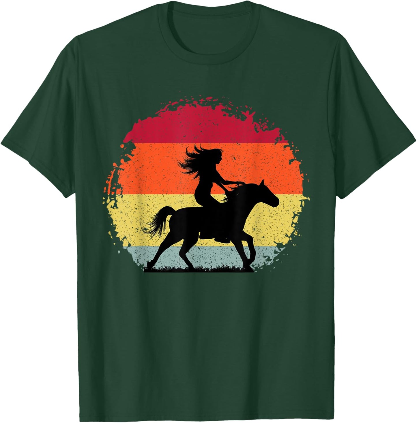 Girl Horse Riding Cowgirl Vintage Texas Ranch Equestrian T-Shirt - T-Shirt | Forest