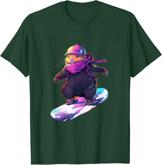 Capybara Snowboard Rider Snowboarder Snowboarder Snowboarder Snowbo T-Shirt - T-Shirt | Forest