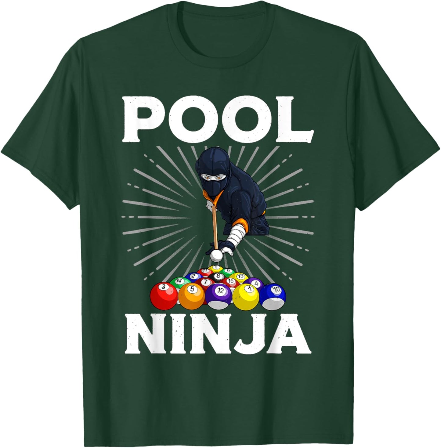 Cool Billiards Art Women Pool Player Ninja Billiard T-Shirt - T-Shirt | Forest