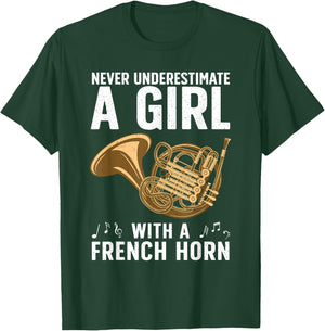 Best French Horn Art Girls French Horn Lover T-Shirt - T-Shirt | Forest