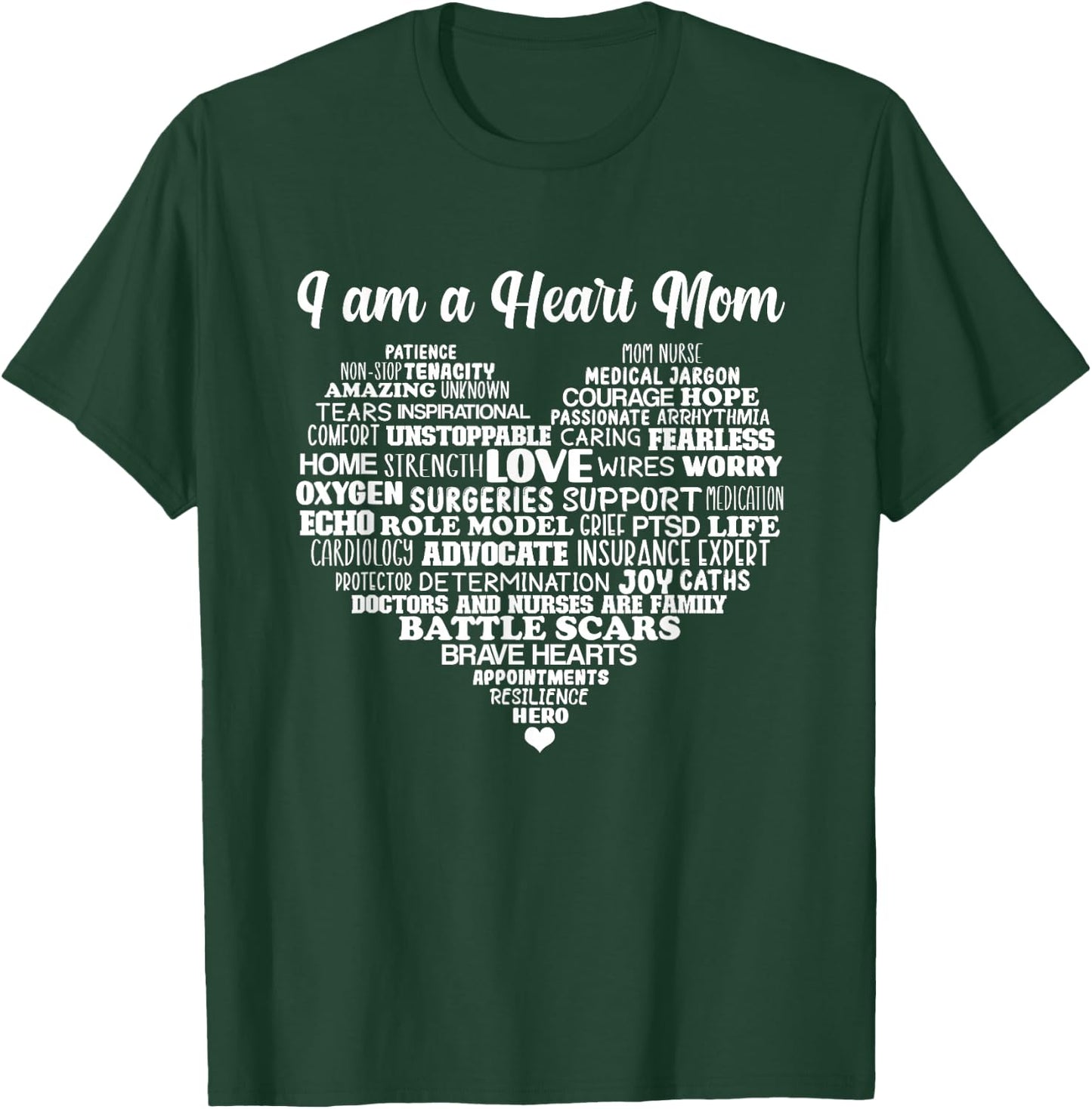 Heart Mom CHD Warrior Mother Congenital Heart Disease Mother T-Shirt - T-Shirt | Forest