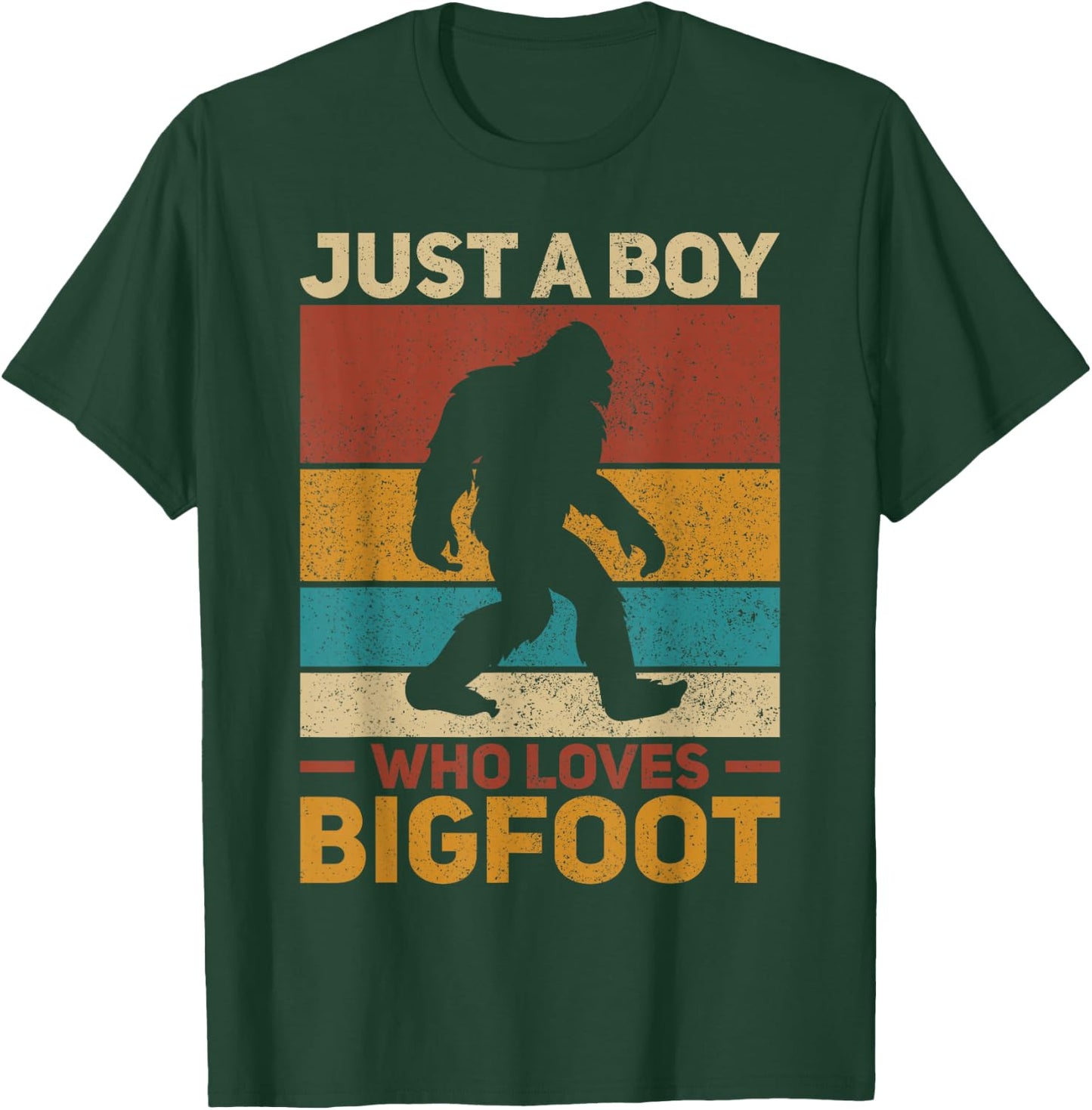 Just A Boy Who Loves Bigfoot Big Foot Kids Sasquatch T-Shirt - T-Shirt | Forest