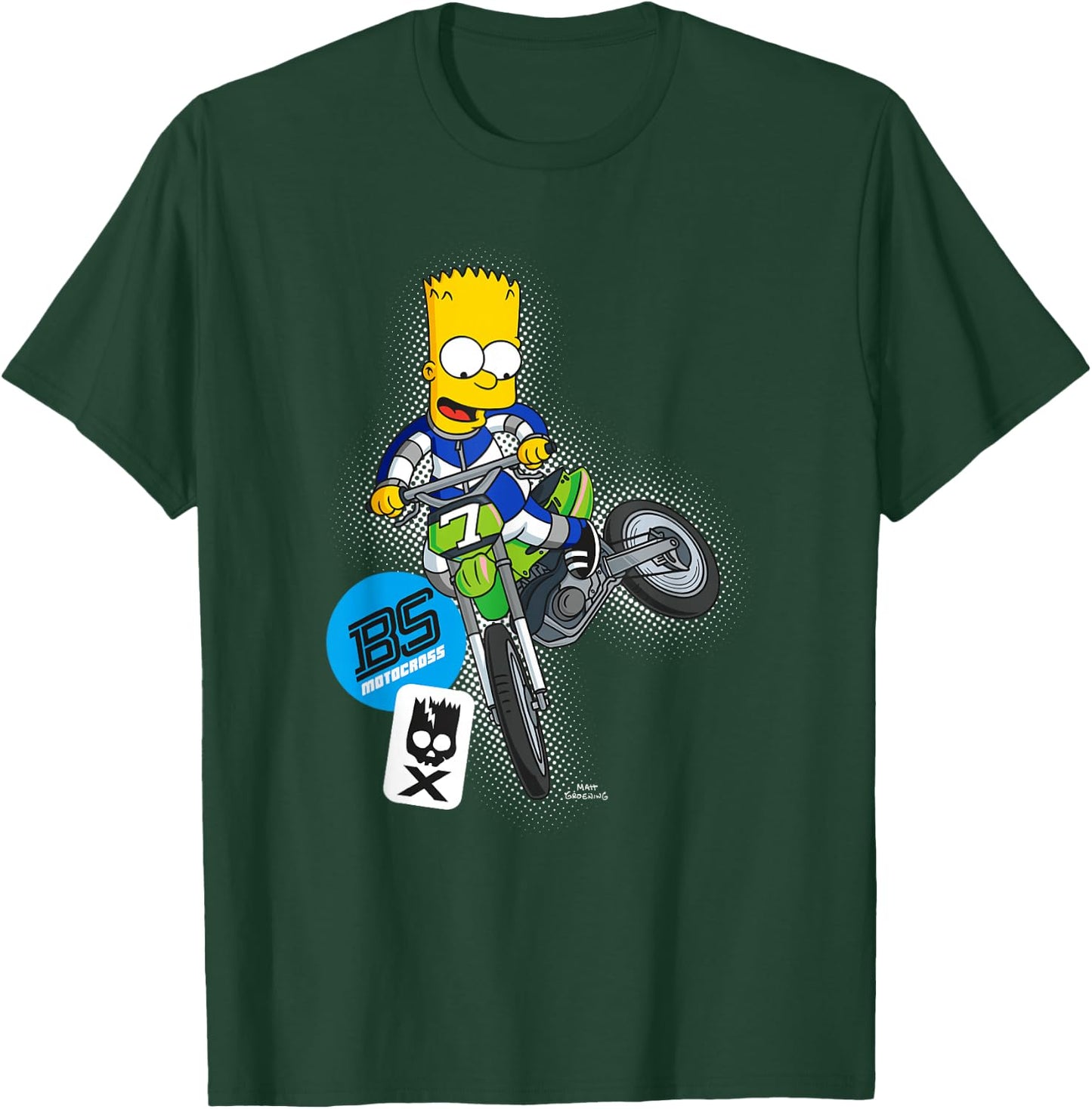The Simpsons Bart Simpson BMX Motocross Racing T-Shirt - T-Shirt | Forest