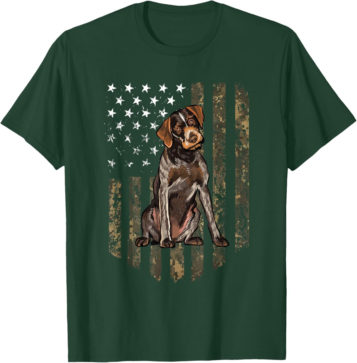 German Wire Hair Camouflage Colour T-Shirt - T-Shirt | Forest