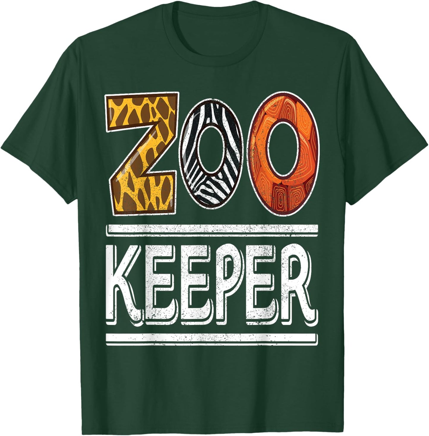 Zookeeper Safari Costume Adult Kids Animal Print Zoo Keeper T-Shirt - T-Shirt | Forest