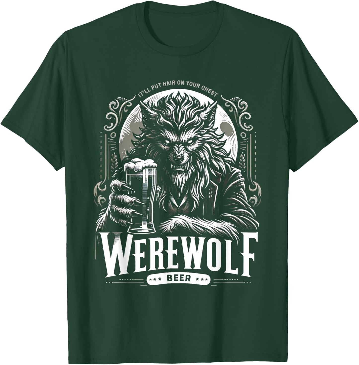Funny Beer Brand Parody Werewolf Beer T-Shirt - T-Shirt | Forest