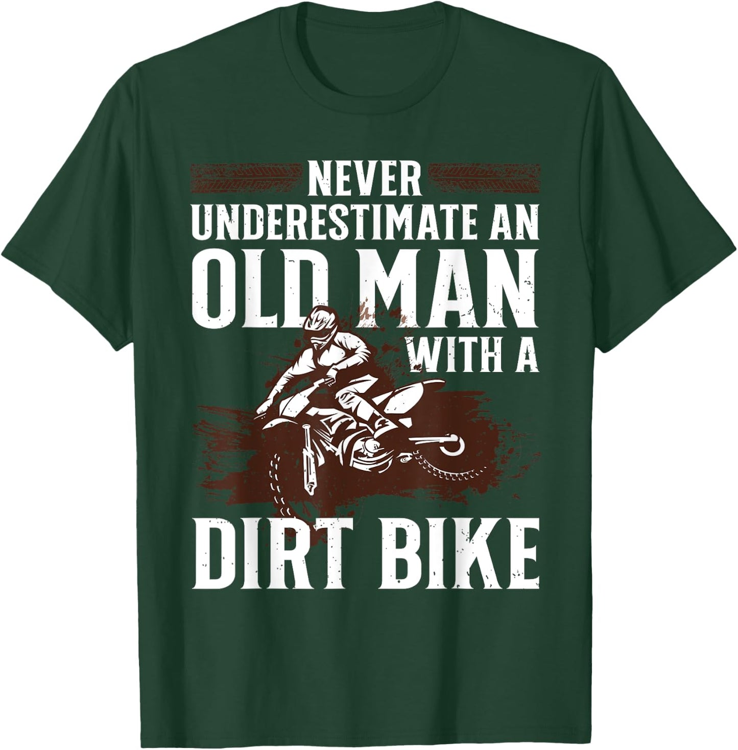 Funny Dirt Bike Art For Dirtbike Lover Men Grandpa Motorbike T-Shirt - T-Shirt | Forest